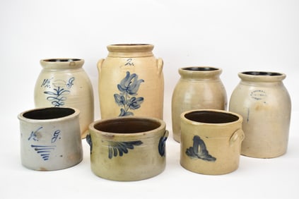 Group of Assorted Stoneware Jars and Crocks