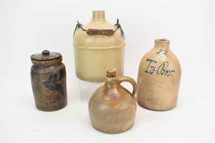 Group of Three Assorted Stoneware Jugs