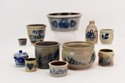Group of 11 Assorted Stoneware Table Articles