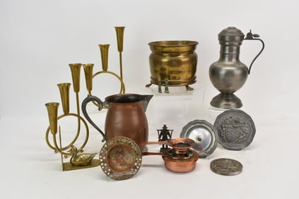 Group of Assorted Vintage Metal Table Items
