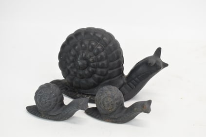 Group Of Cast Iron Snail Figurals