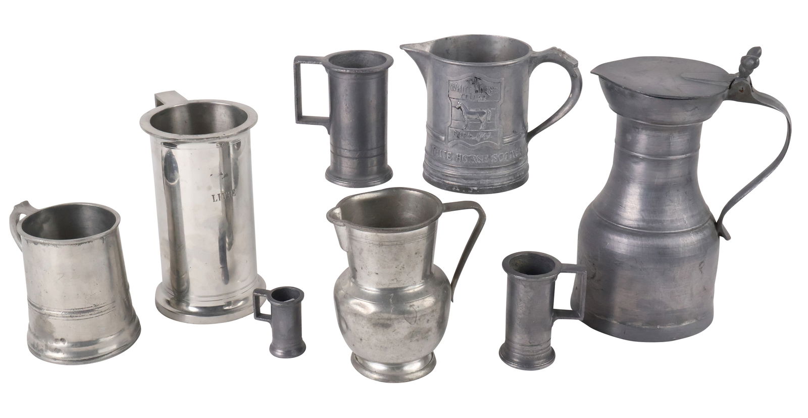 Eight Pewter Tankards, Pitchers and Measures (1 of 13)