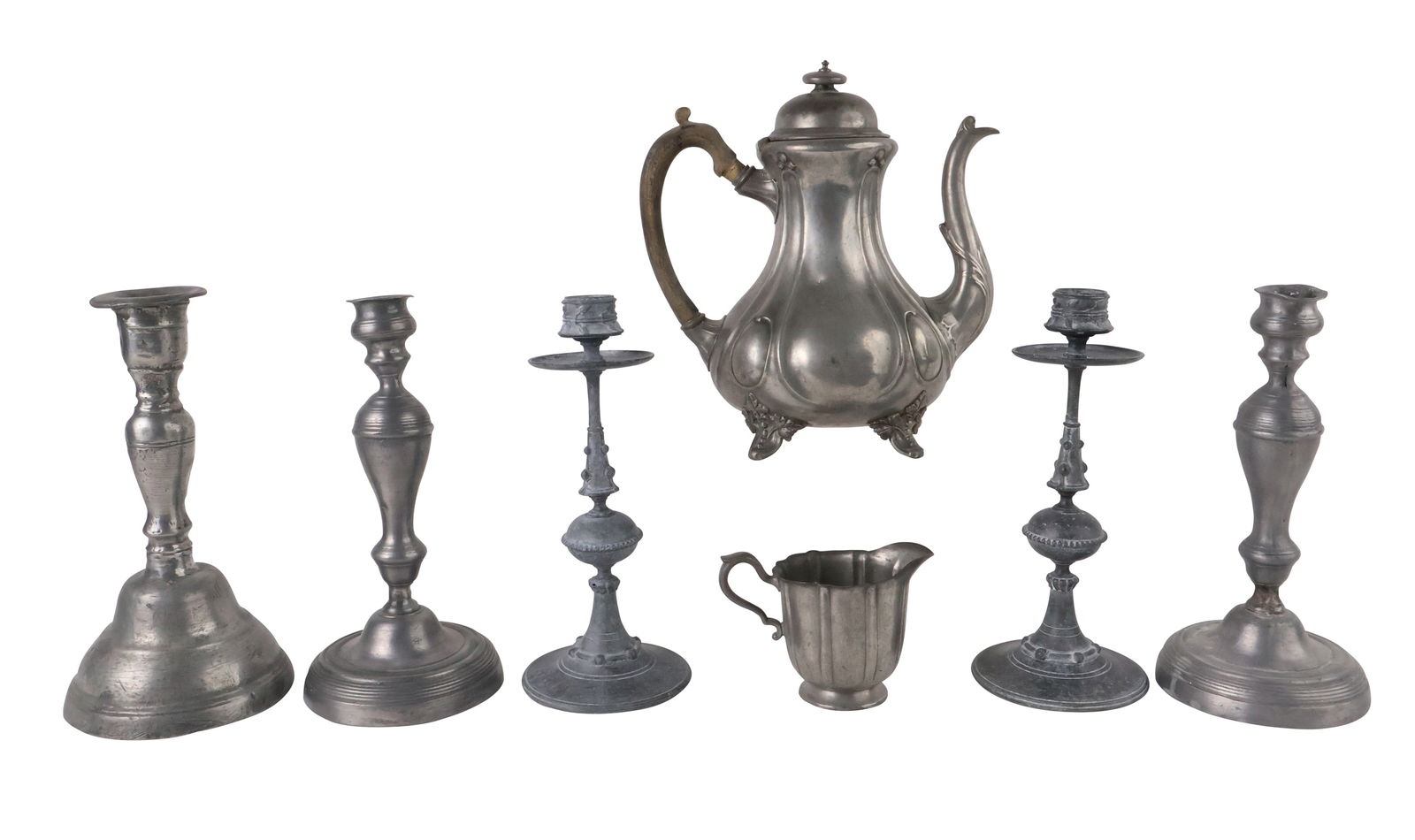 Five Pewter Candlesticks (1 of 18)