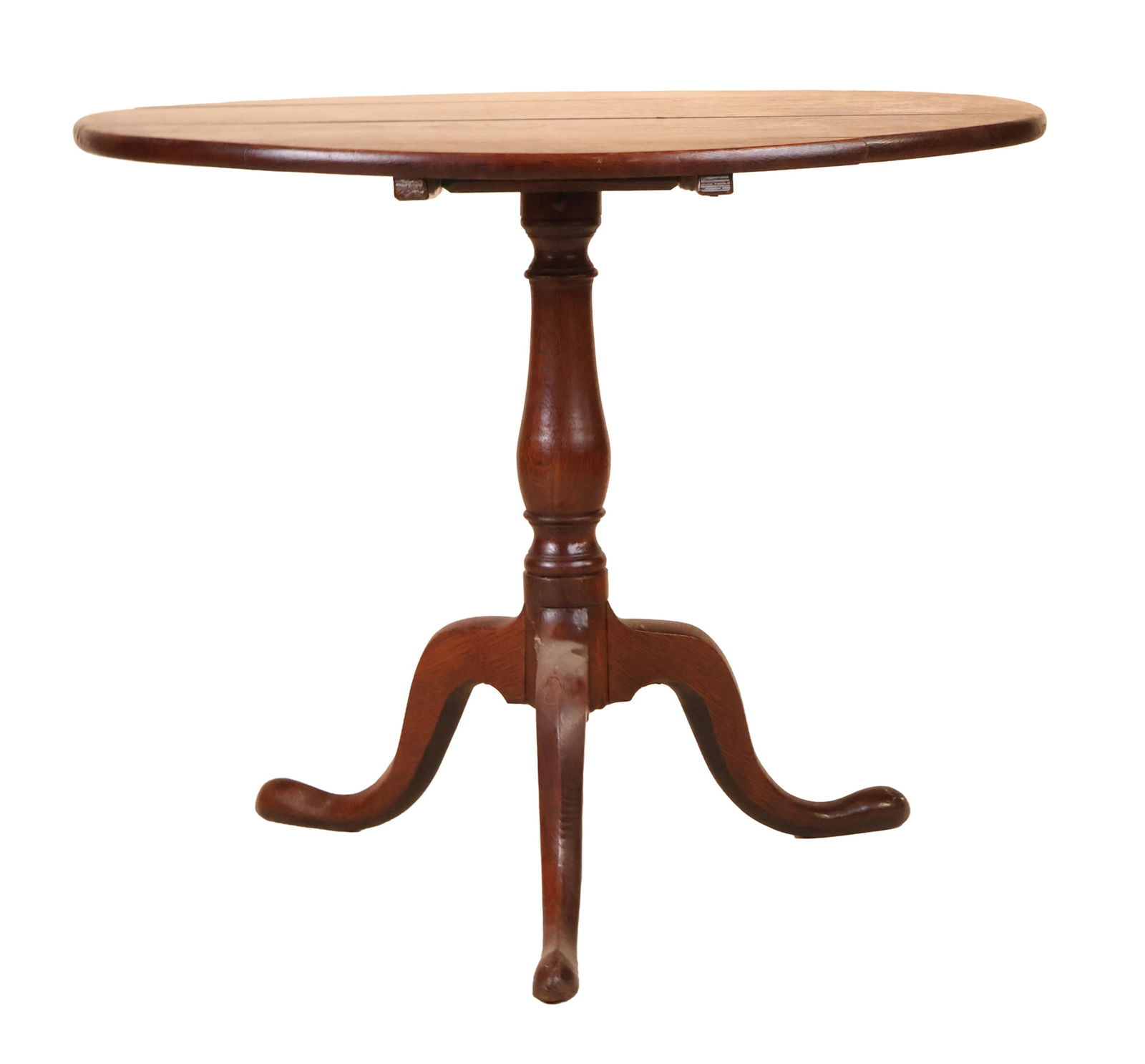 George II Oak Tilt Top Tea Table: George II Oak Tilt Top Tea TableEnglish, 18th C.28 x 33 1/4 in. (71.1 x 84.5 cm.)