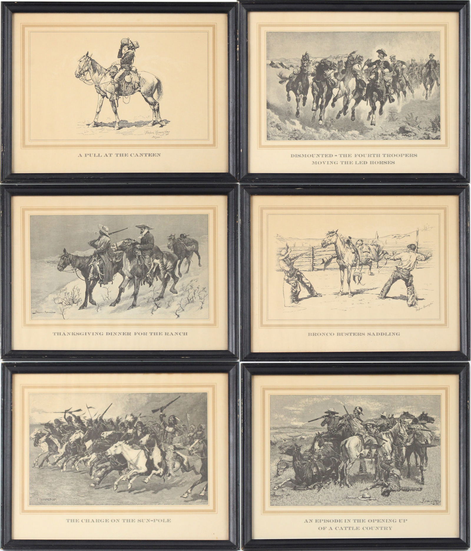 Frederic Sackrider Remington, 1861-1909, Six Western, Prints (1 of 19)