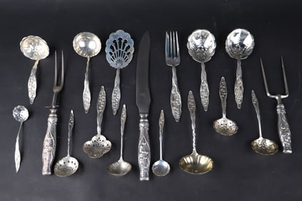 Sterling Lily of the Valley Ladles, Spoons and Meat Servers