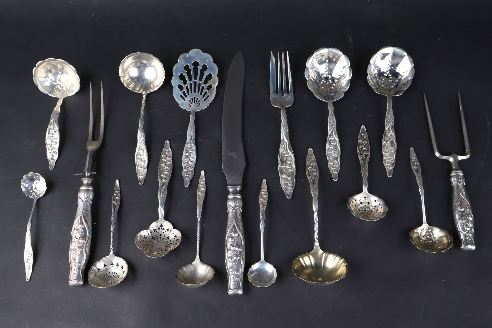 Sterling Lily of the Valley Ladles, Spoons and Meat Servers (1 of 14)