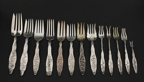 Whiting Sterling Lily of the Valley Assorted Forks