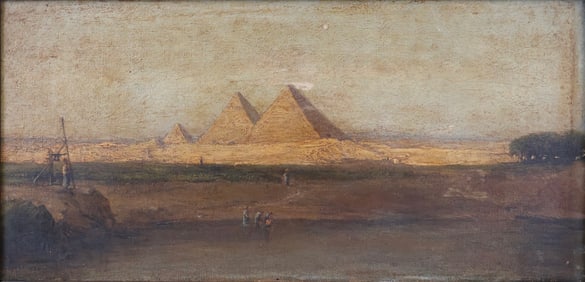 Henry Augustus Ferguson, New York 1845-1911, Pyramids of Egypt, Oil on Board