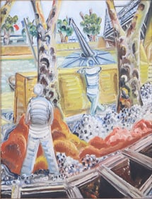 Paul Kleinschmidt, 1883-1949, Abstract Parisian Scene, Oil on Canvas