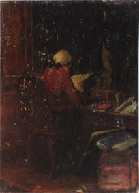 Portrait of an Art Collector, Oil on Board