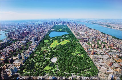 Bird's Eye View of Central Park, Photograph on Aluminum