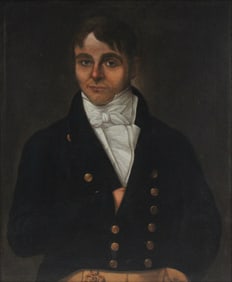 Portrait of Captain Jacob Gottfried Agge, Oil on Board
