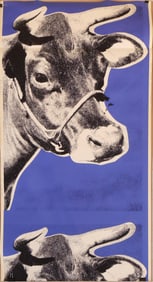 After Andy Warhol, American 1928-1987, Cow Wallpaper (White & Blue), Print