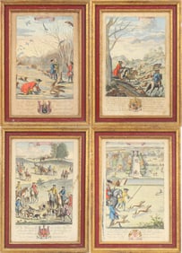 Richard Blome, 1641-1705, The Gentleman's Recreation, Hand-Colored Engraving