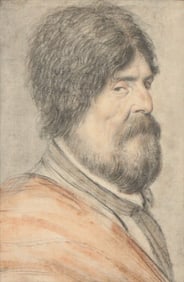 Nicolas Lagneau, French 1590-1630, Portrait of a Man, Black and Red Chalk