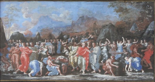 Filippo Lauri, 1623-1694, Fathering of Nanna, Paint on Board