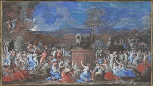 Filippo Lauri, 1623-1694, Golden Calf, Paint on Board