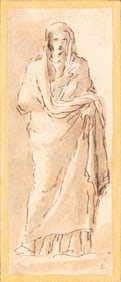 Nicolas Poussin, French 1594-1665, Classical Figure, Ink and Wash on Paper