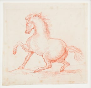 In the Manner of Theodore Gericault, French 1791-1824, Study of a Horse, Red Chalk