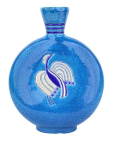 Glazed Earthenware Gourd Vase from Longwy for Primavera