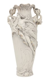 Royal Dux Art Nouveau Figural Ceramic Vase
