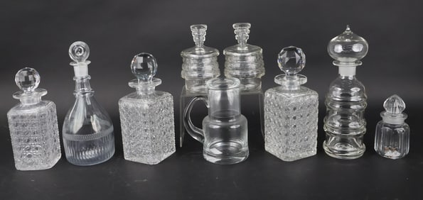 Tiffany & Co. Colorless Glass Carafe and Fitted Glass
