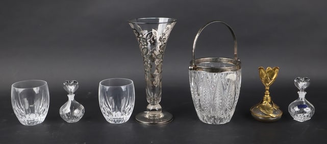 Two Marquise by Waterford Colorless Glass Perfume Bottles