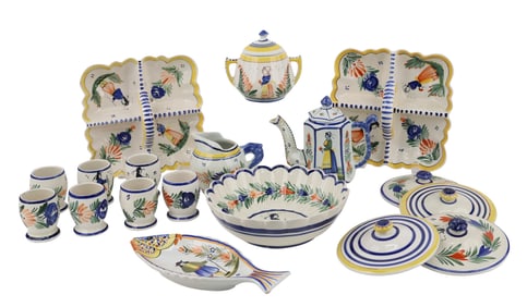Group of Assorted Quimper Faiance Table Articles