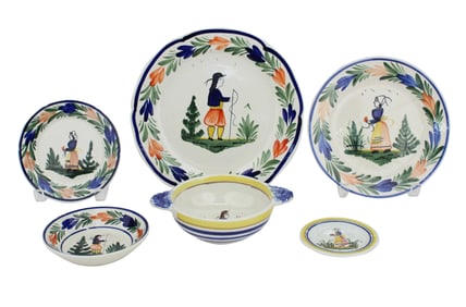Group of Assorted Quimper Faiance Table Articles