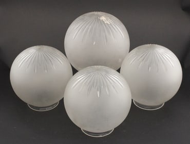 Four Frosted Glass Spherical Shades