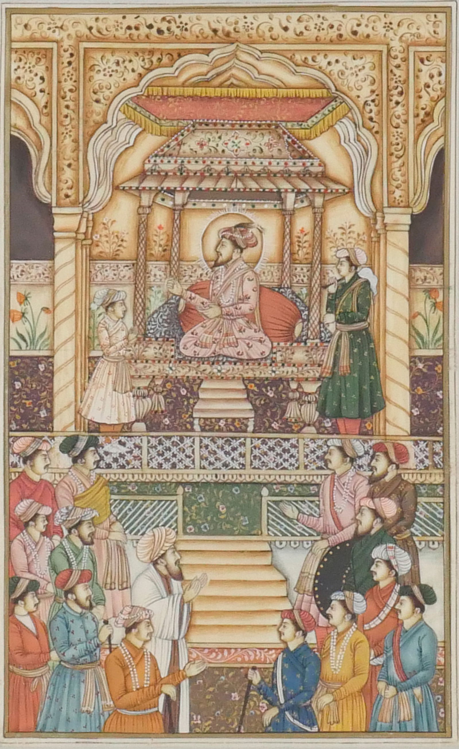 Mughal Portrait Miniature of a Throne Room (1 of 5)