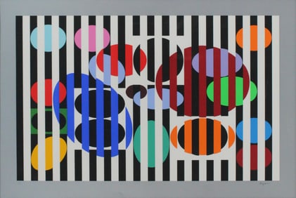 Yaacov Agam, Israeli 1928-, One and Another Deluxe #5, 1977, Serigraph