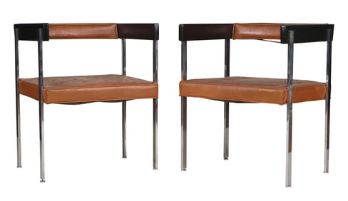 Pair of Harvey Probber Architectural Series Armchairs #249