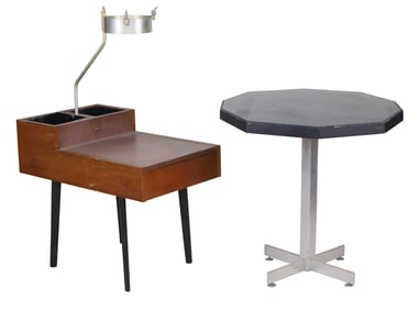 George Nelson Walnut and Metal Planter/Side Table