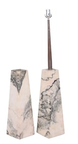 Pair of Mid-Century Modern Marble Table Lamps