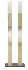 Mid-Century Modern Brass Two Light Floor Lamp