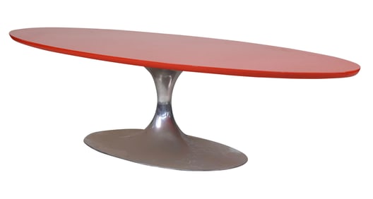 Mid-Century Modern Red Enamel Low Table