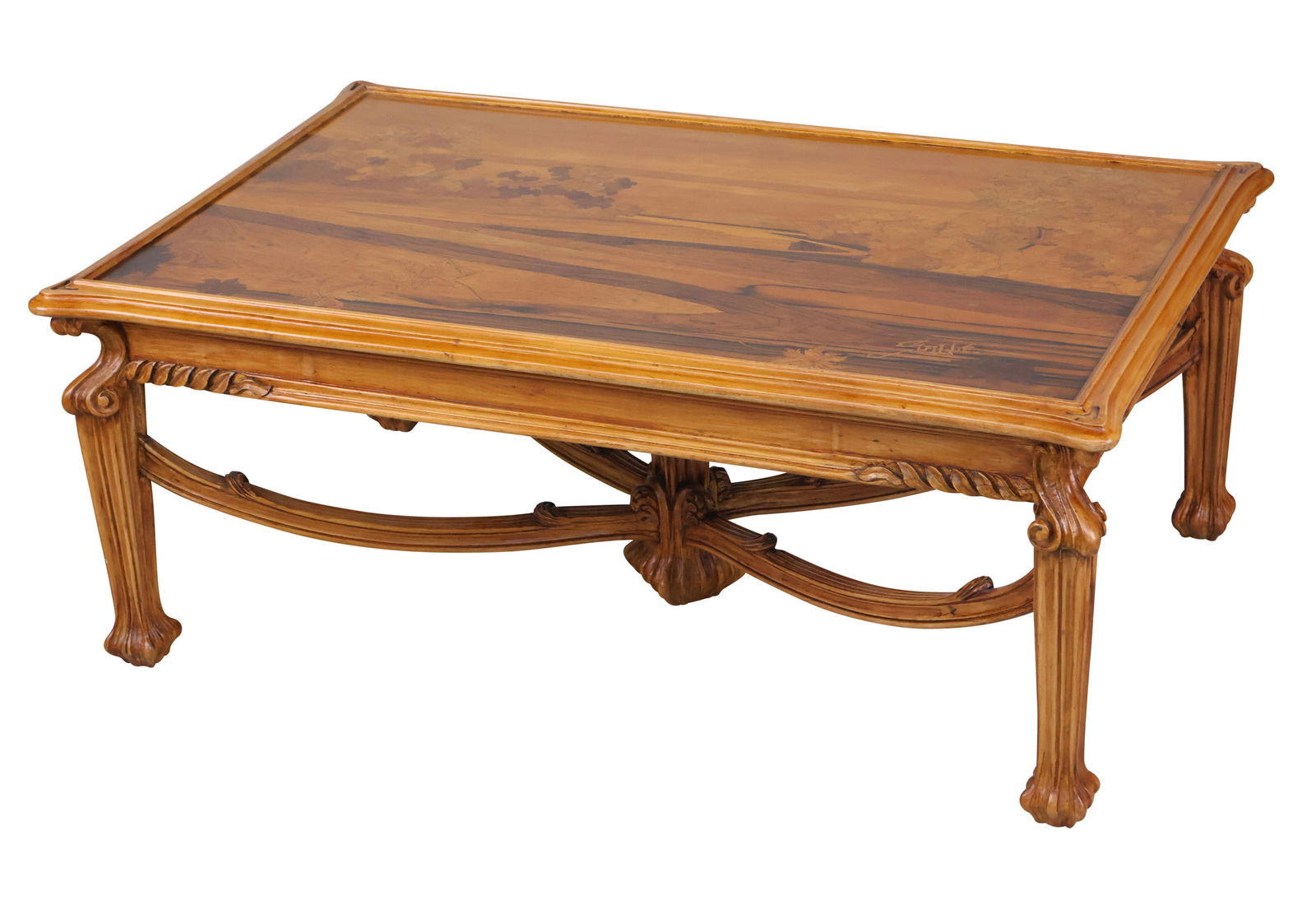 Art Nouveau Inlaid Low Table, Signed Galle (1 of 12)