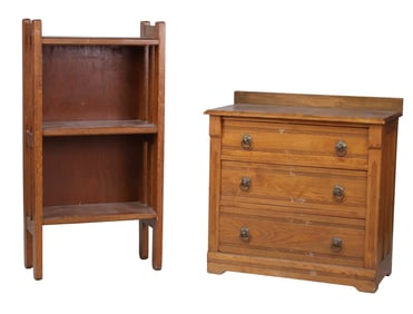Mission Style Oak Etagere