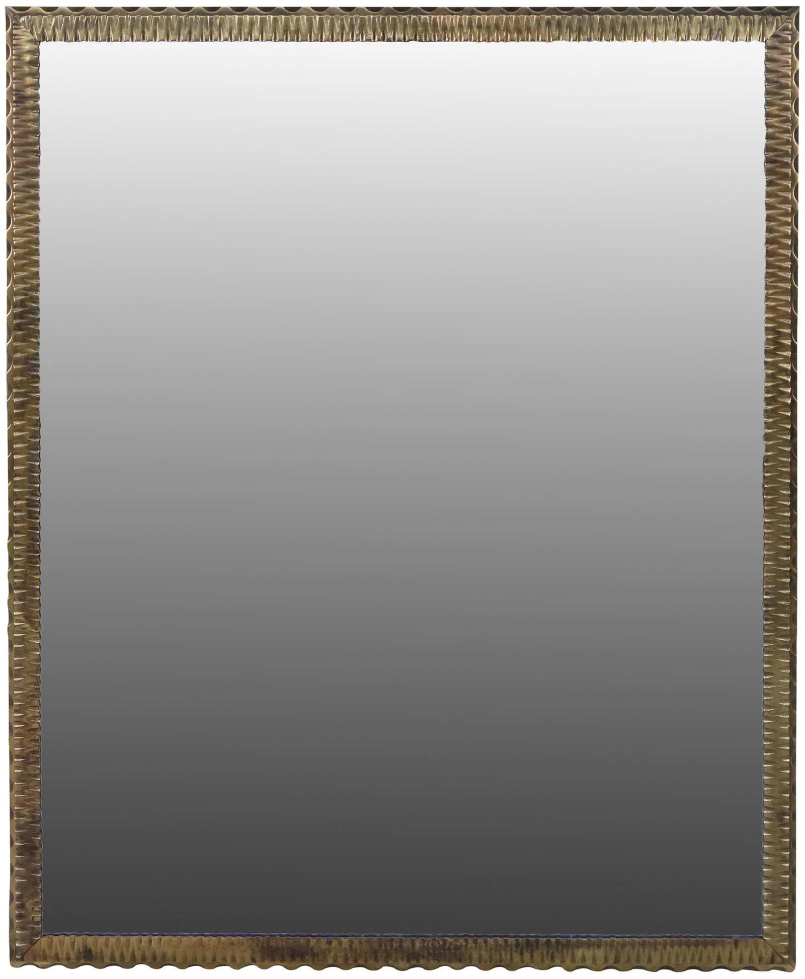 Art Nouveau Patinated Metal Mirror: Art Nouveau Patinated Metal Mirror 20th C. 45 1/2 x 38 1/4 in. (115.6 x 97.2 cm.)