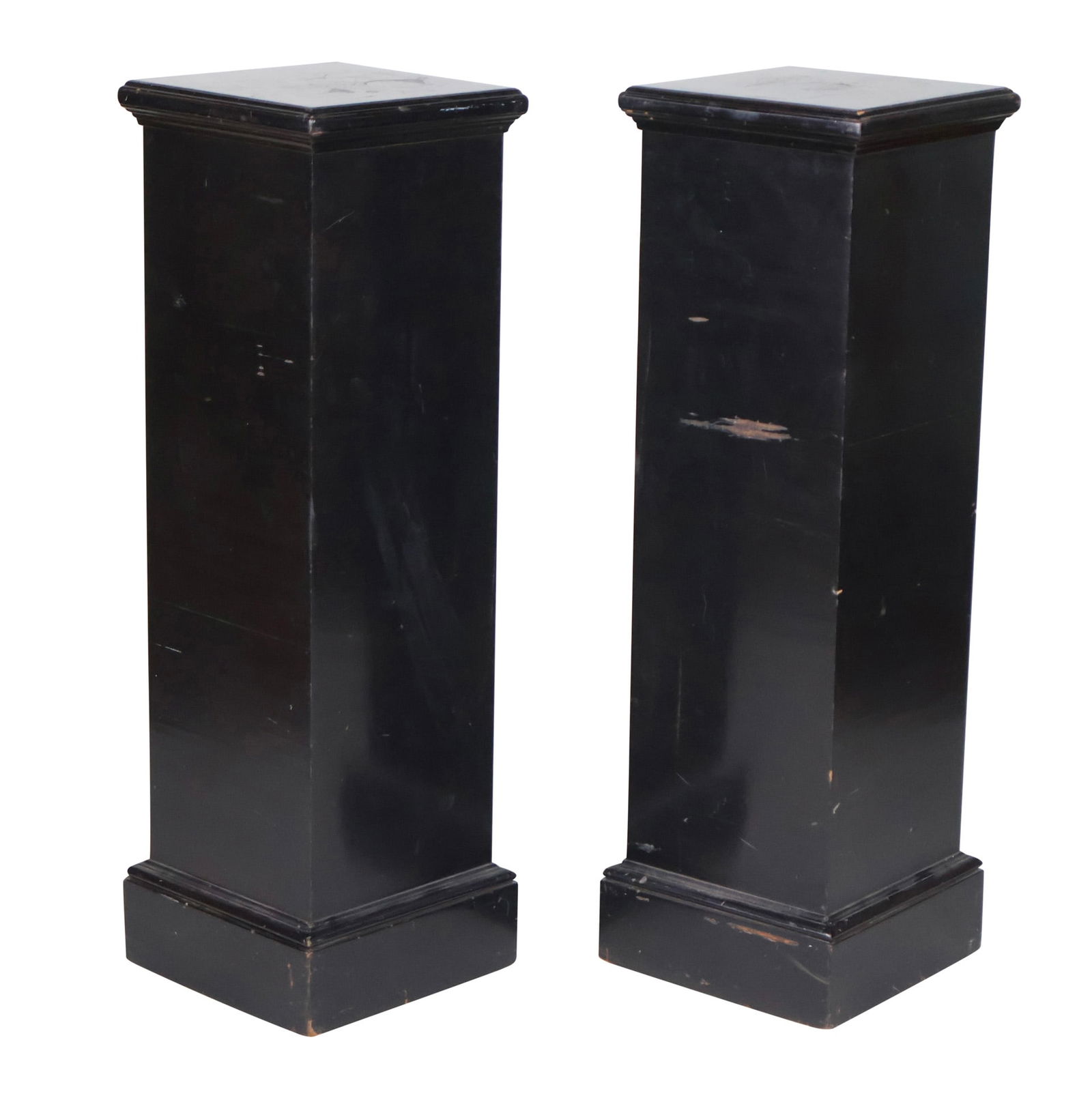 Pair of Black Painted Square Pedestals (1 of 7)