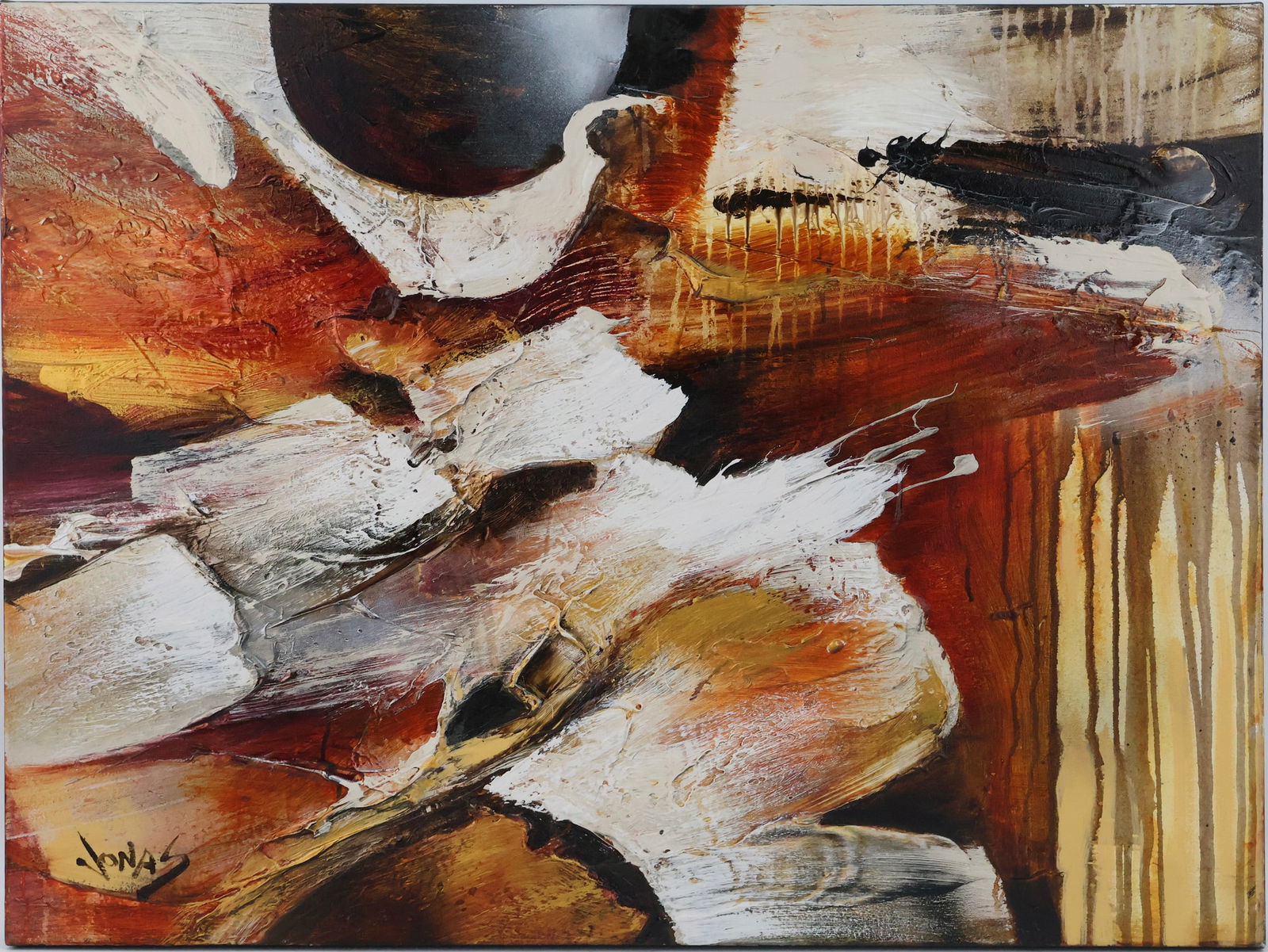 Jonas Gerard, 1941-2020, Don't Look Back, Mixed Media on Canvas: Jonas Gerard1941-2020Don't Look BackMixed Media on CanvasSigned, titled, and dated 1/12/13 verso.30 x 40 in. (76.2 x 101.6 cm.)