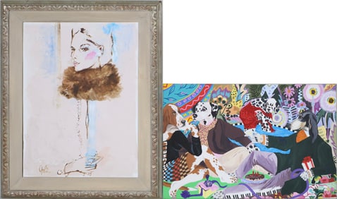 Irene Dogmatic, The Dogs Birthday Party, Oil on Cavnas