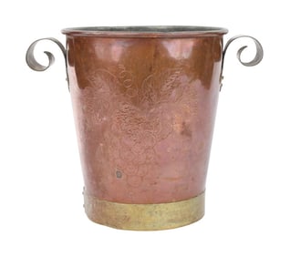 Mid-Century Modern Brass and Copper Champagne Bucket