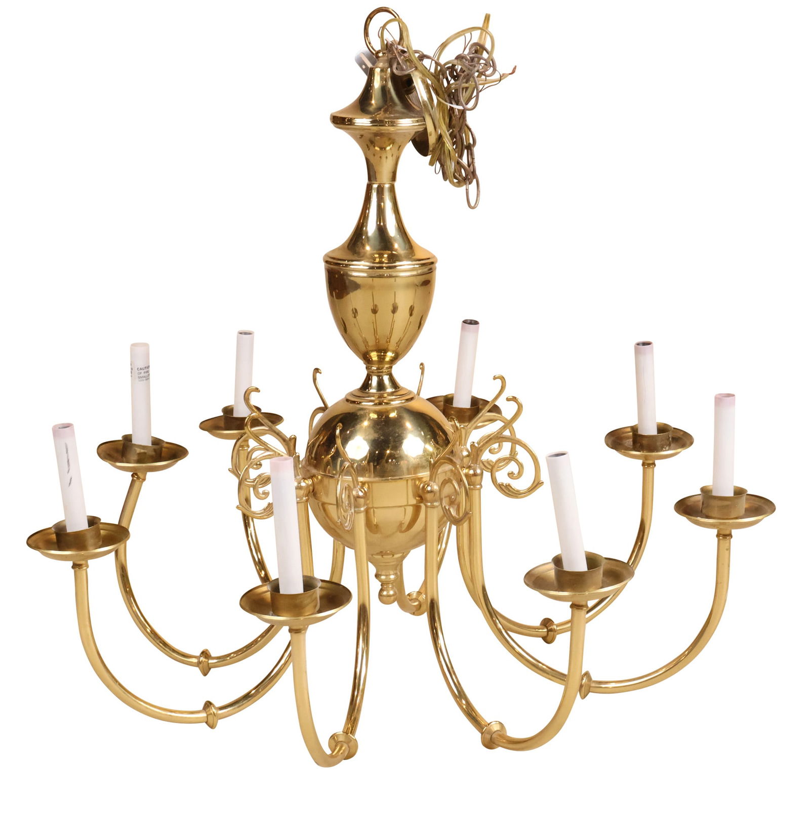 Colonial Williamsburg Brass Eight Light Chandelier (1 of 7)