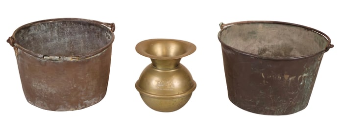 Two Brass Apple Butter Buckets