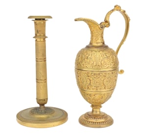 Gilt Bronze Repousse Decorated Ewer