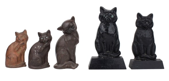 Five Cat-Form Doorstops