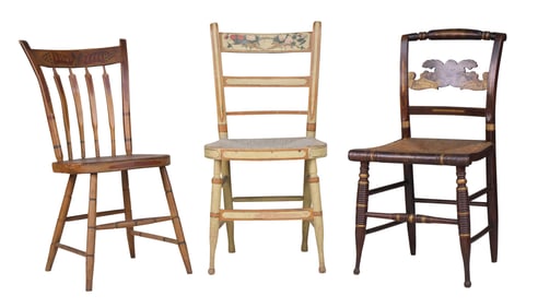 Three Federal Painted Fancy Chairs